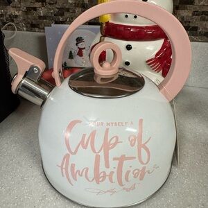 Pink and White Tea Kettle